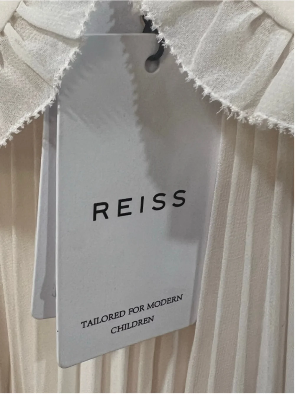 Reiss Girls Nadia Pleaded Collar Tiered Dress|Ivory|4-5Y|NWT|